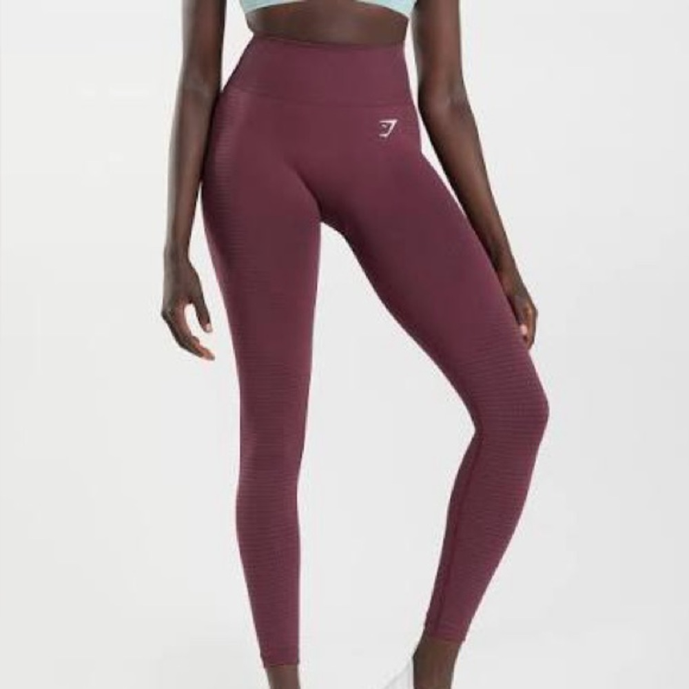 NWOT Gymshark Vital Seamless 2.0 Leggings - Baked Maroon Marl L